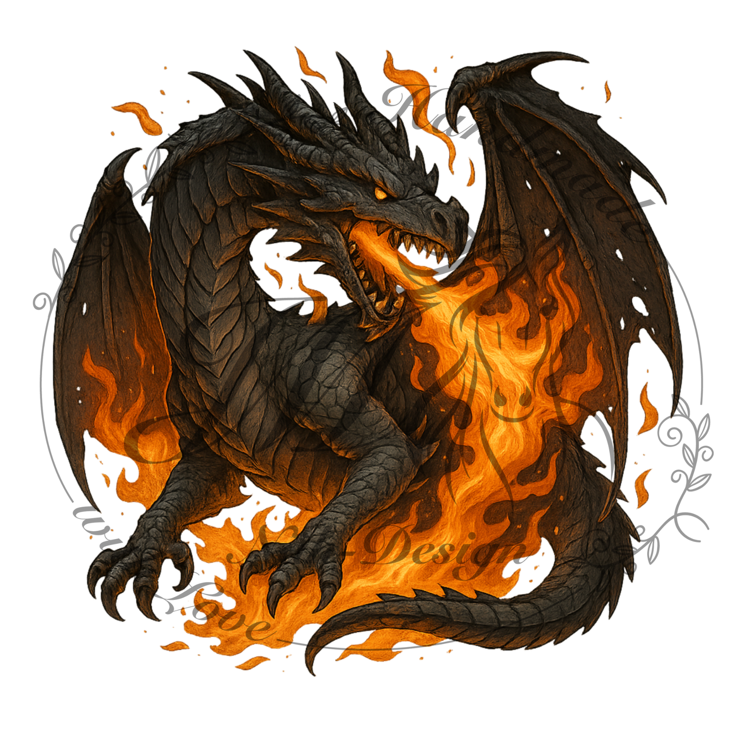 Bügelbild Firestorm Dragon