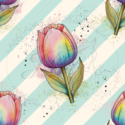 Tulpen - Mint Streifen