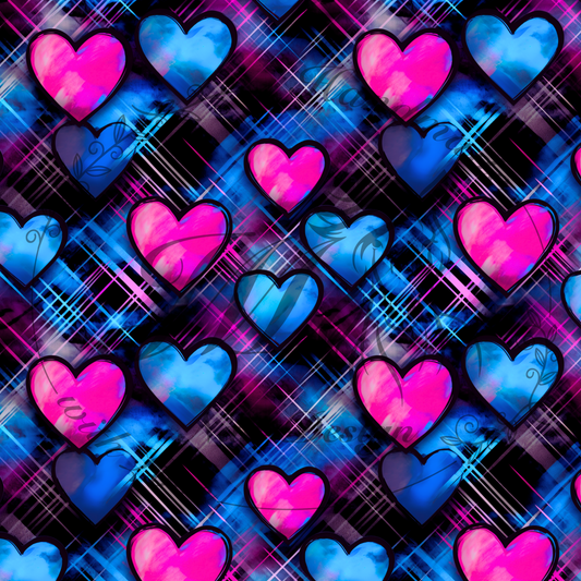 Pink and blue hearts