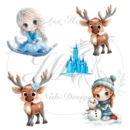 Bügelbild Winter Sisters