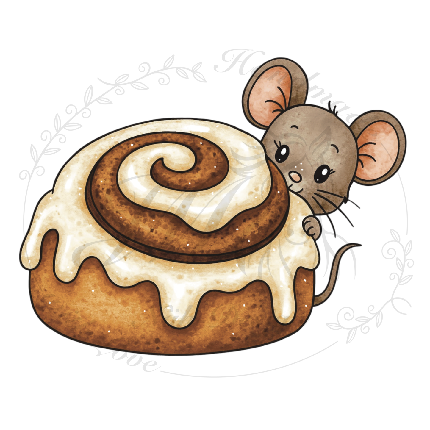 Bügelbild Zimtschneckenmaus