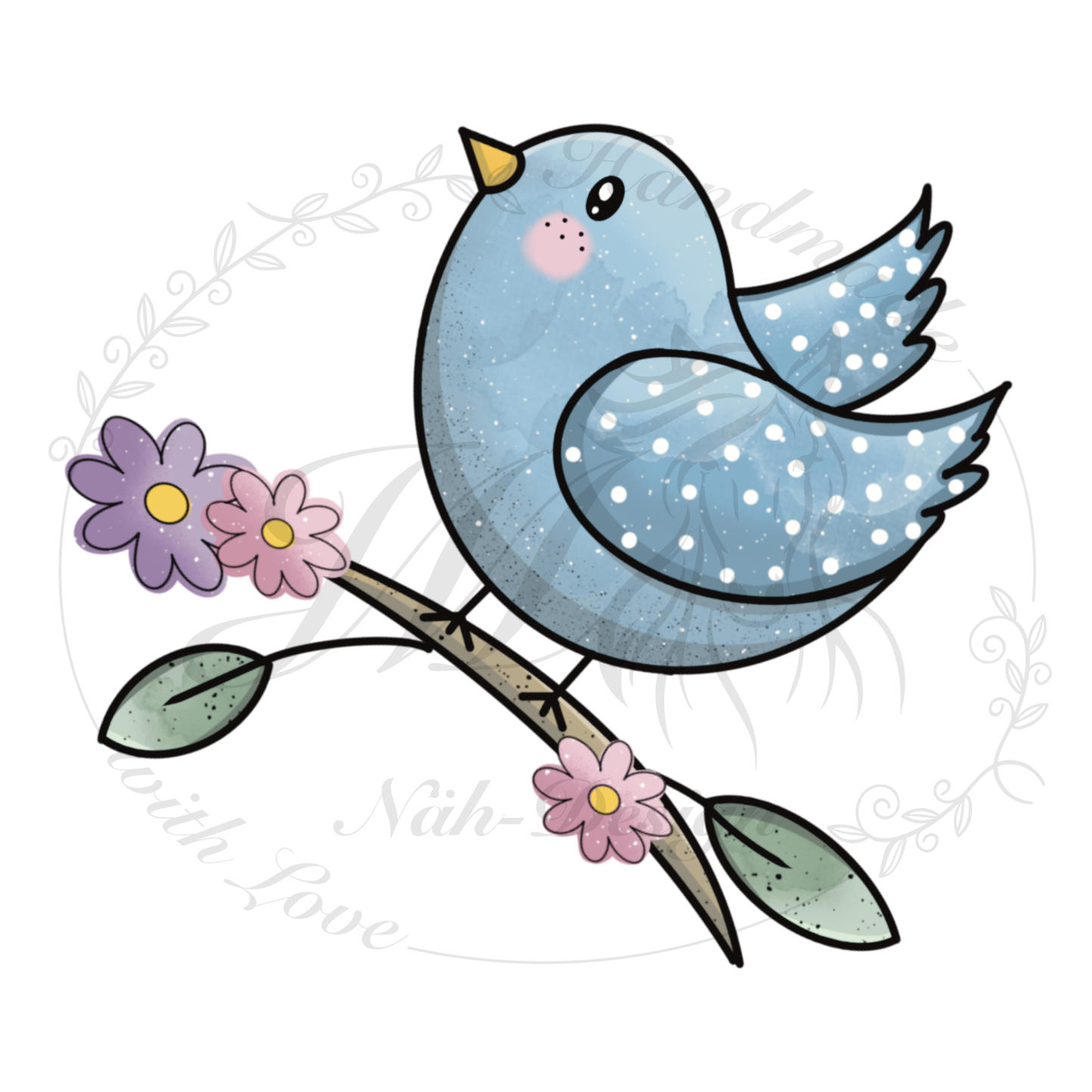 Bügelbild Singvogel