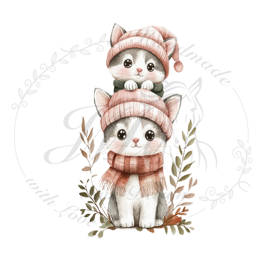 Bügelbild Winterkätzchen