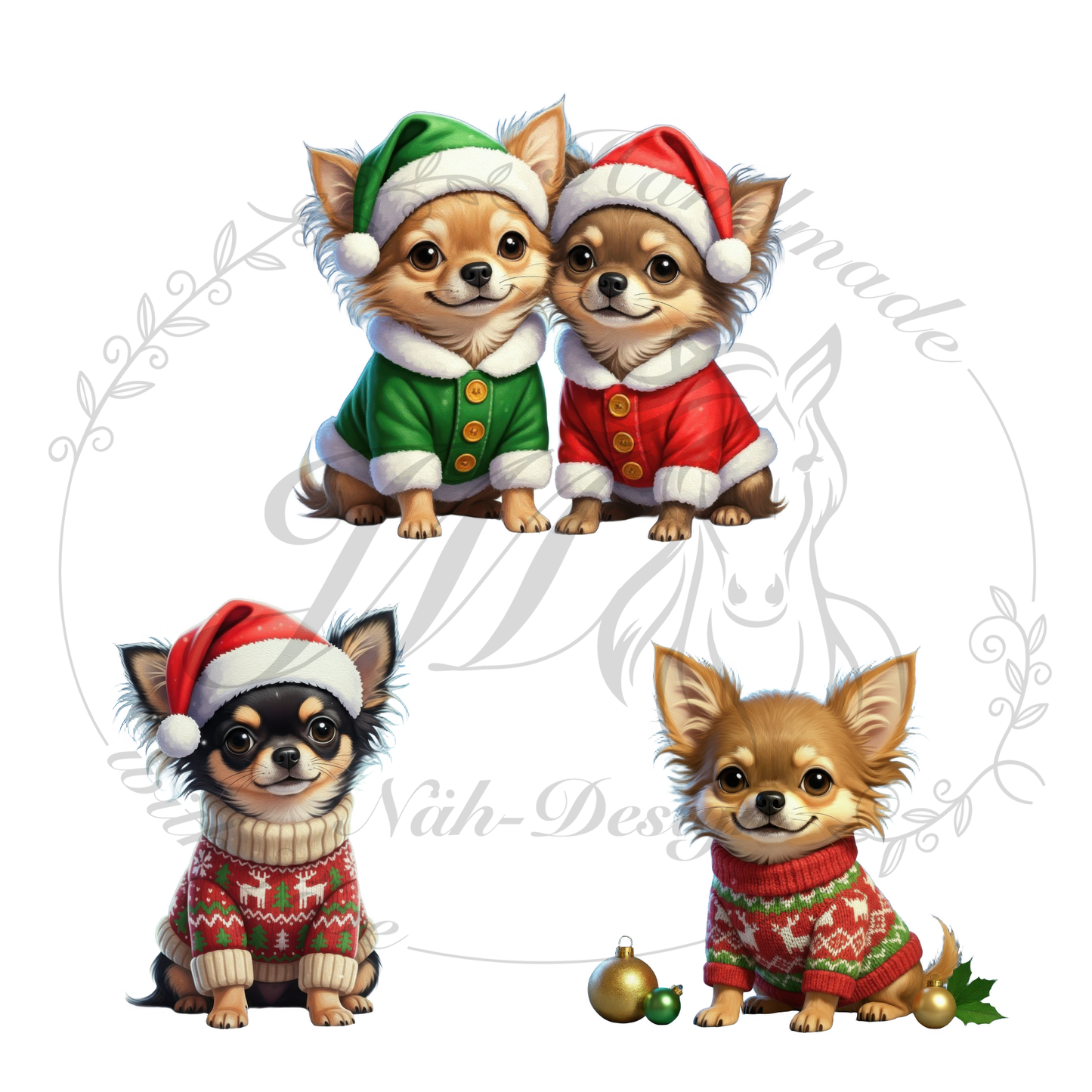 Bügelbild Festliche Fellnasen