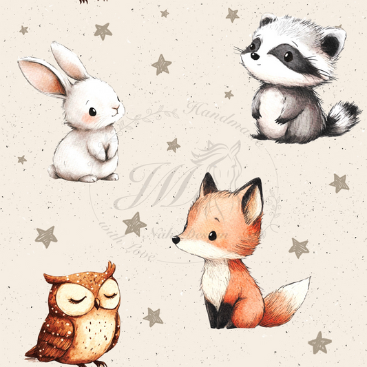 Forest animals with stars
