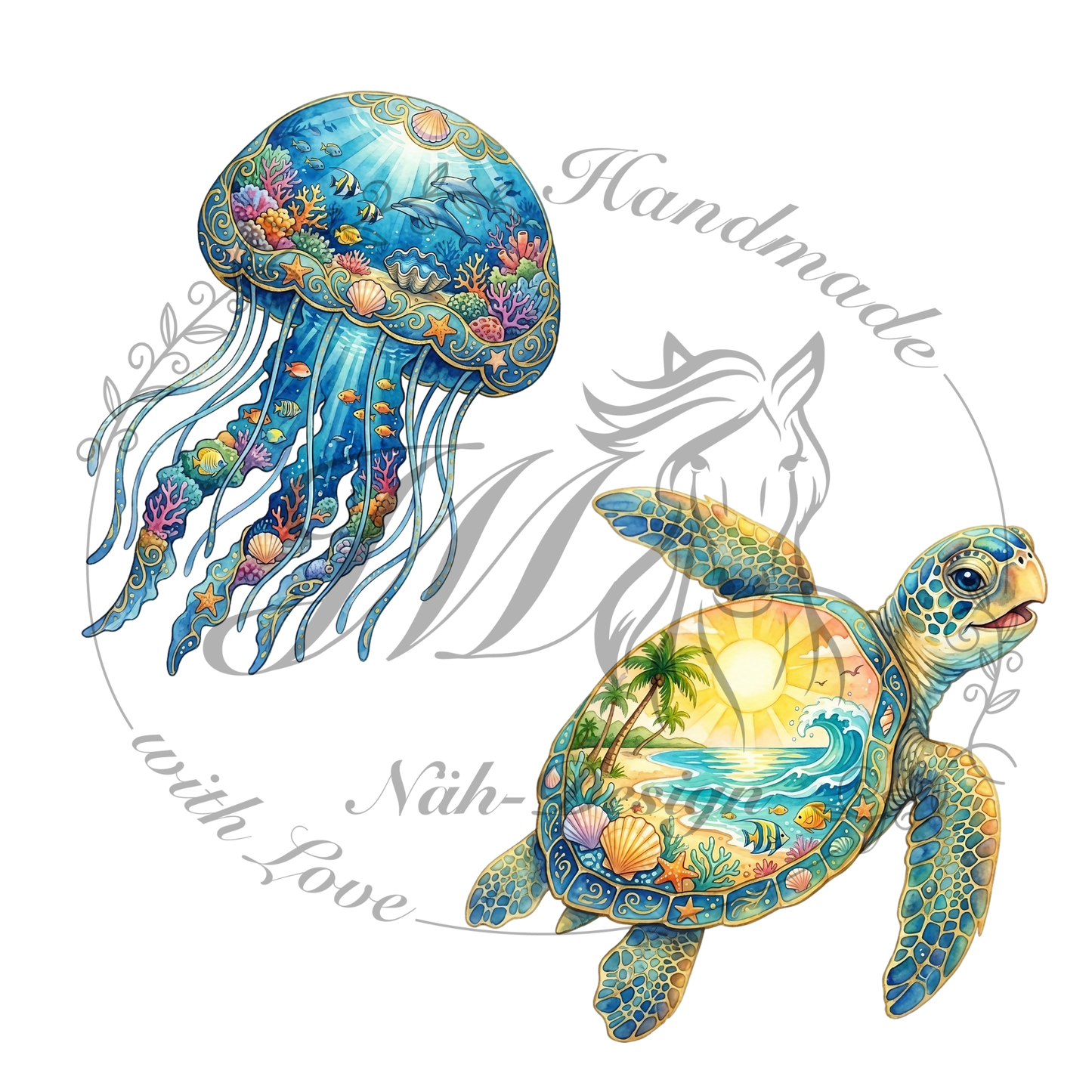 Bügelbild Fantasy turtle