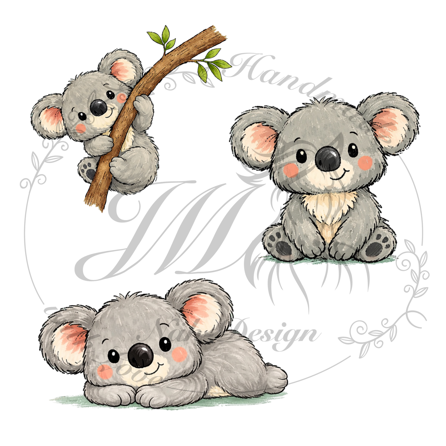 Bügelbild Koala Bande