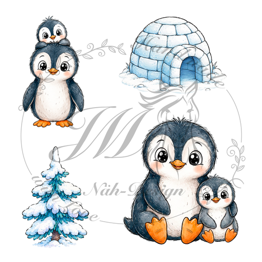 Bügelbild Pinguinwelt