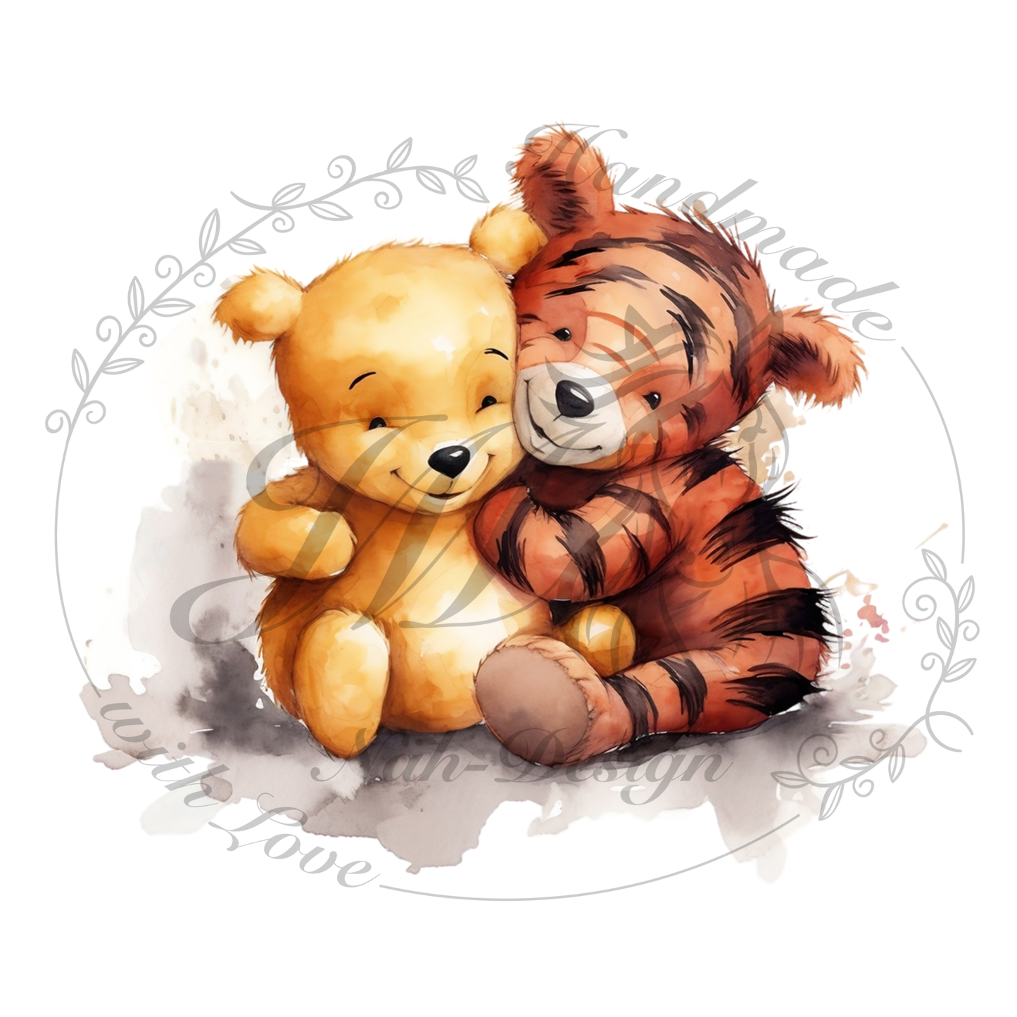 Bügelbild Bär und Tiger