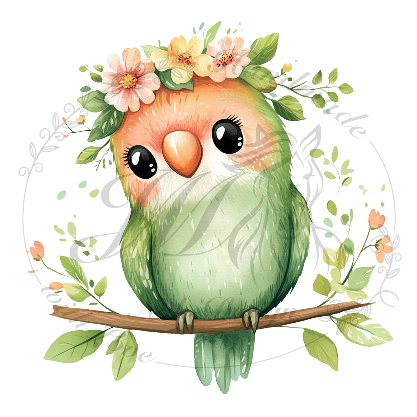 Bügelbild Flower Birdie