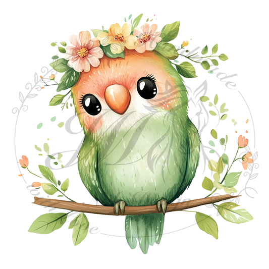 Bügelbild Flower Birdie