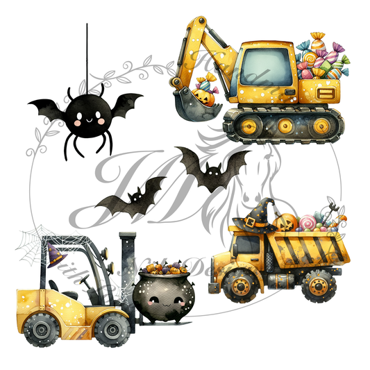 Bügelbild Halloween trucks