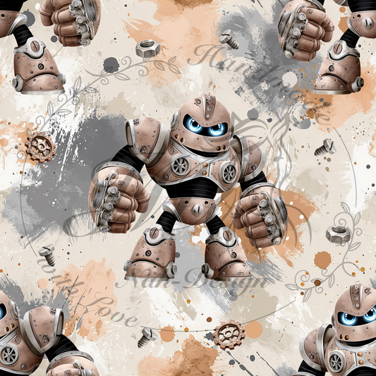 Lagerware - Big robots - 0,45 Meter Bio French Terry