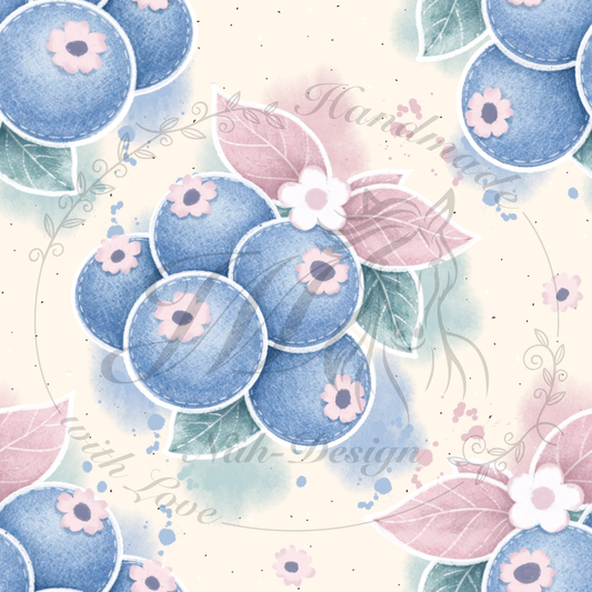 Lagerware - Denim Blaubeeren - 0,5 Meter Bio Jersey
