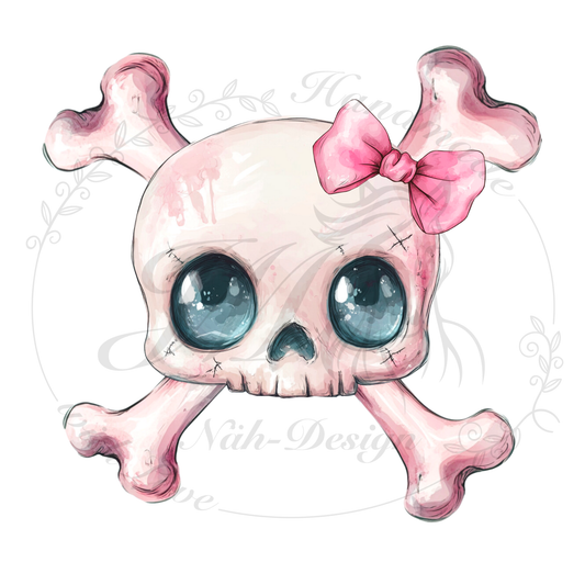 Bügelbild Girly Skull
