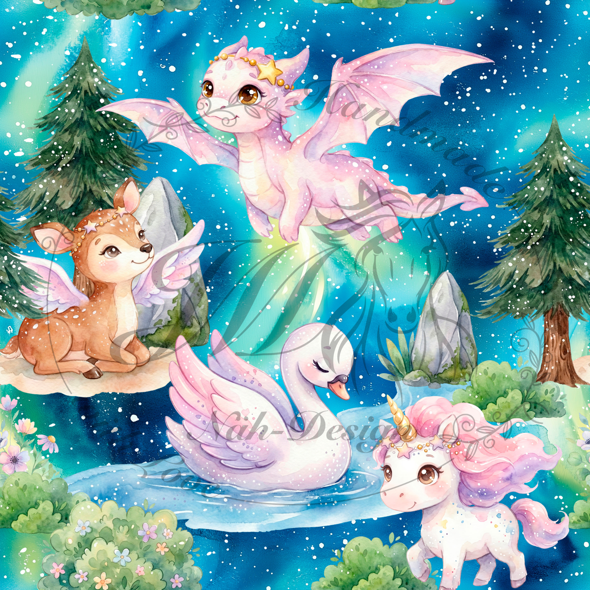 Lagerware - Fantasy meadow - 0,5 Meter Bio French Terry