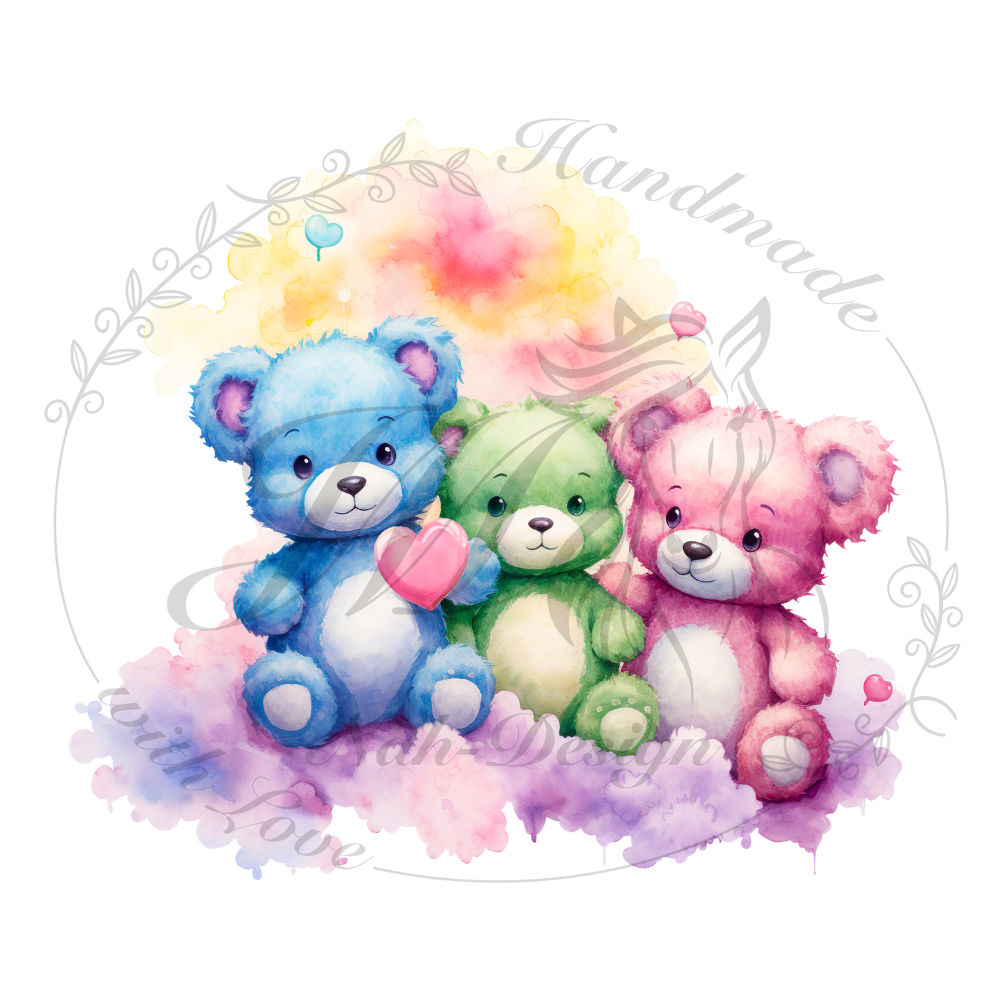 Bügelbild Teddy's on the cloud
