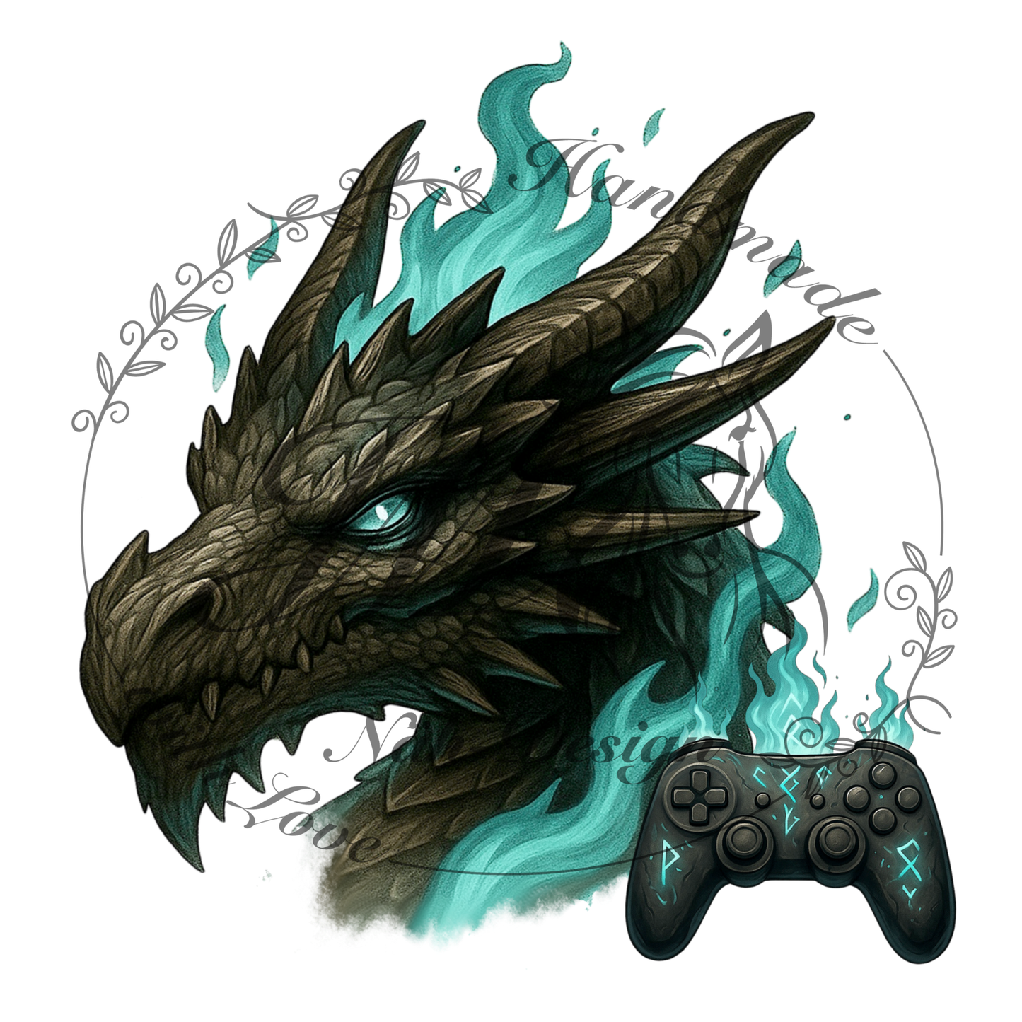 Bügelbild Gaming dragon