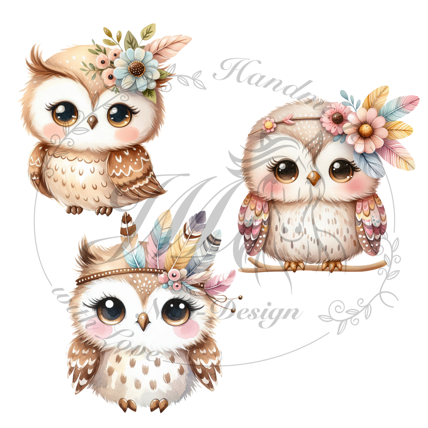 Bügelbild Boho owl