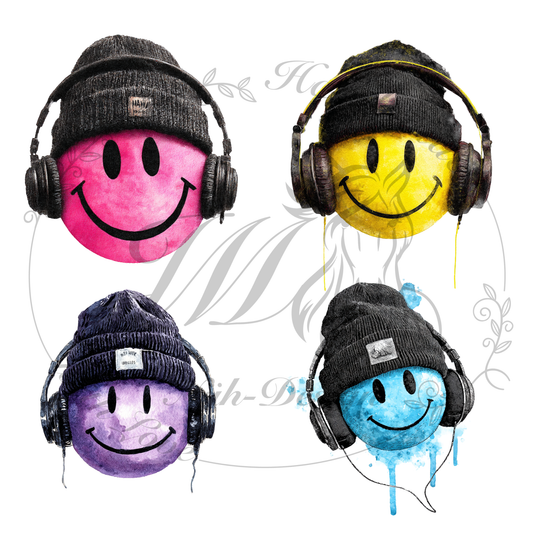 Bügelbild Winter Smileys