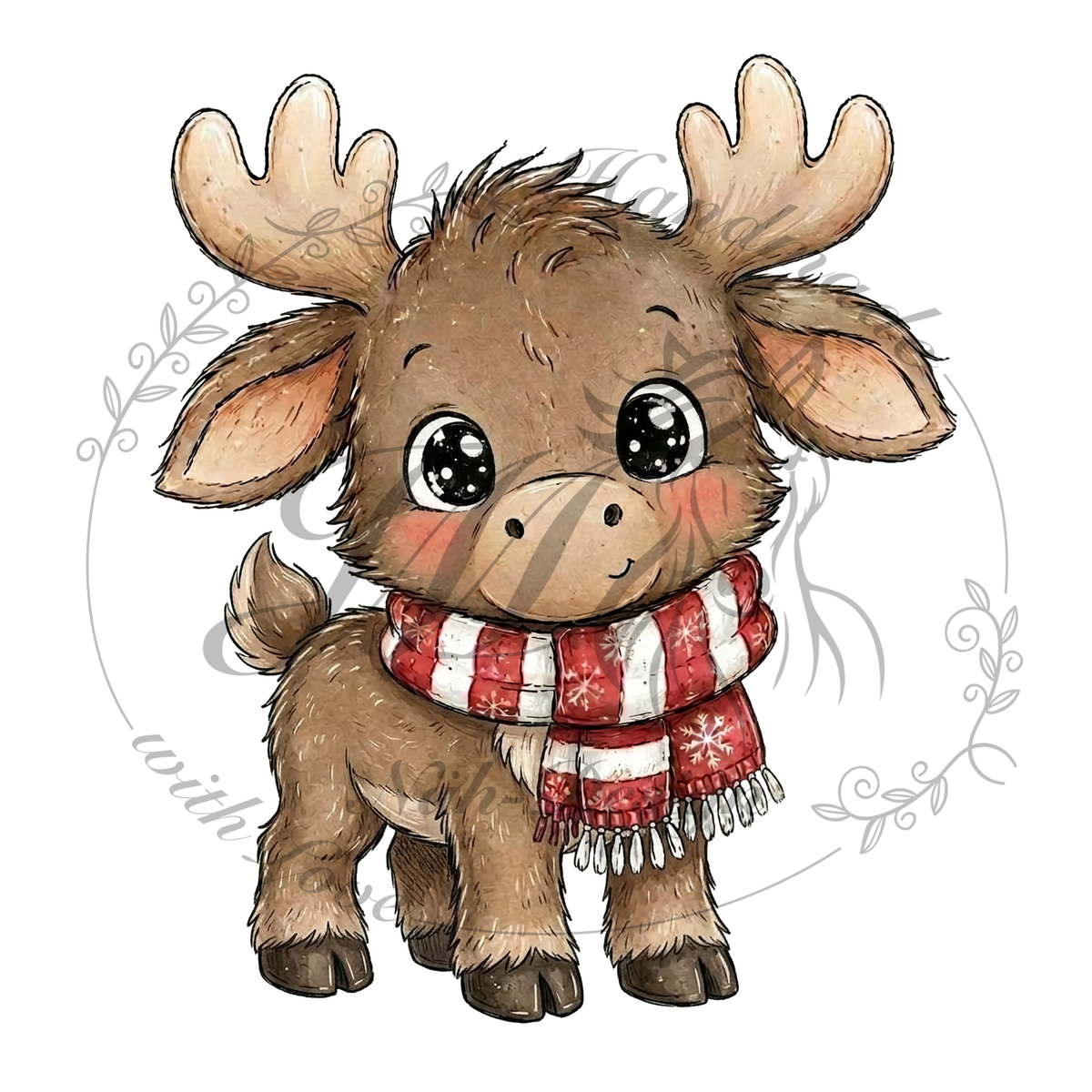 Bügelbild Rentiere bringen Geschenke