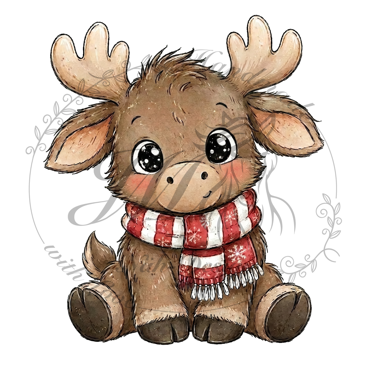 Bügelbild Rentiere bringen Geschenke