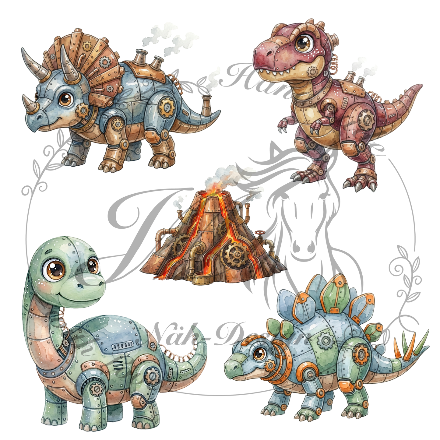 Bügelbild Roboterdinos
