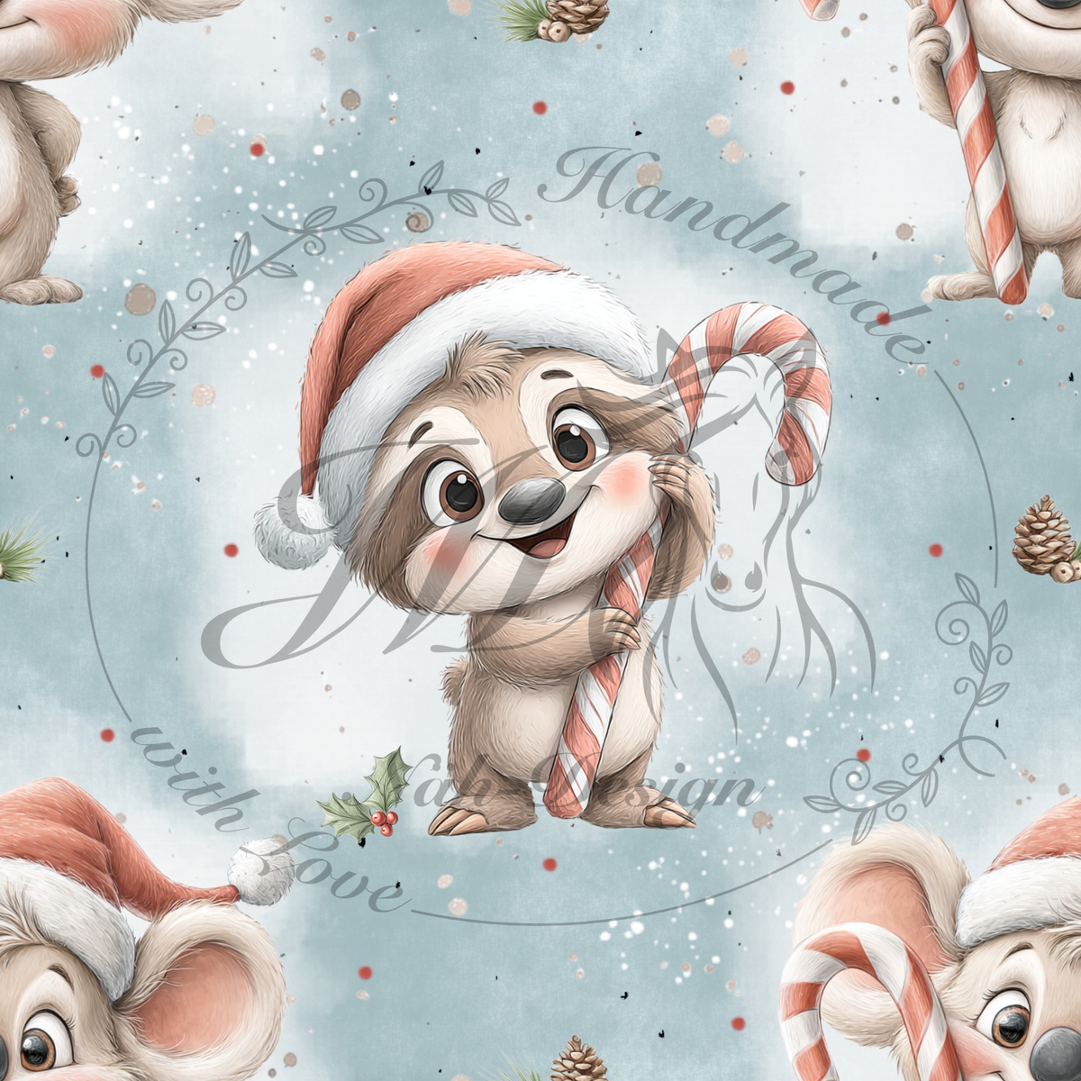 Animals with candy canes