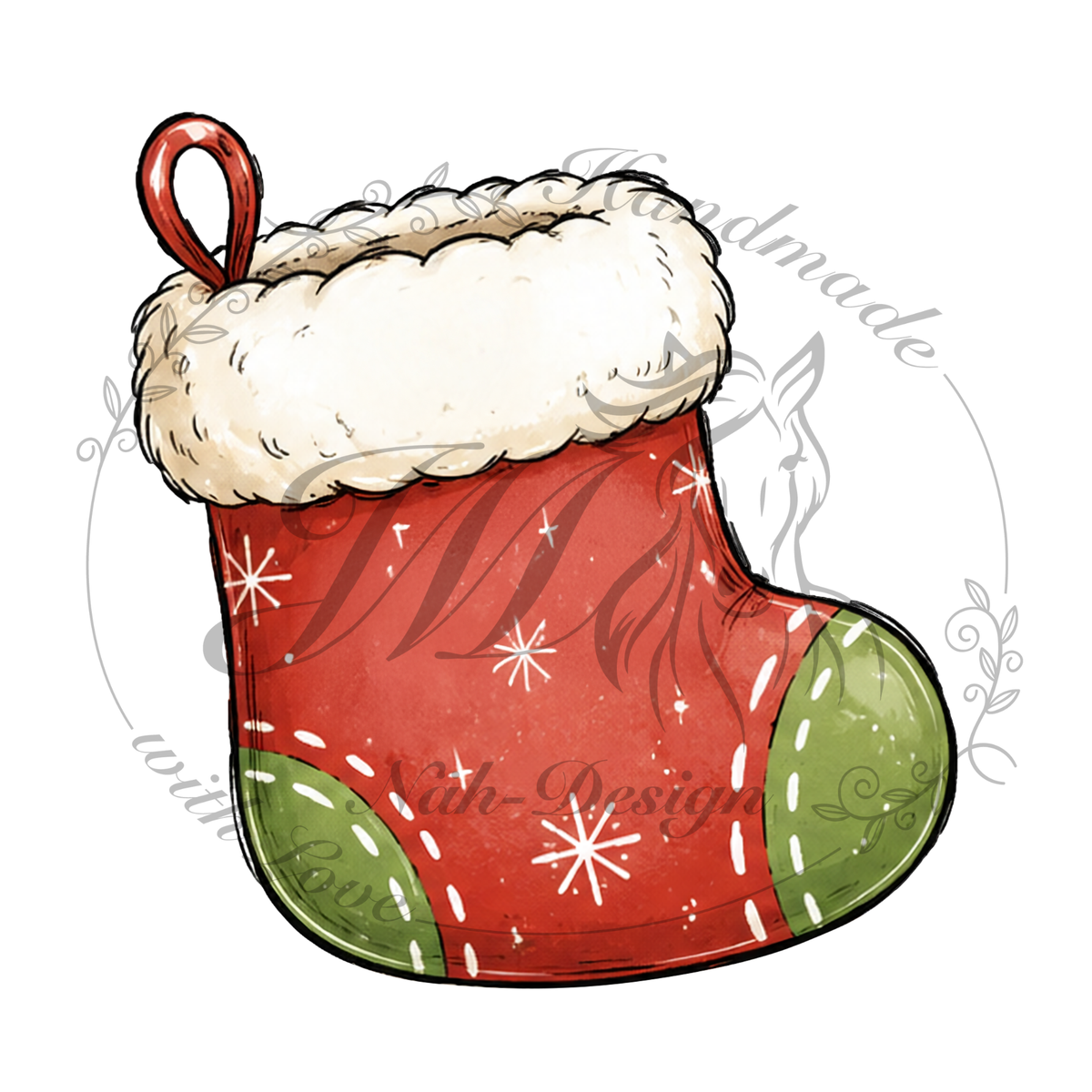 Bügelbild Rentiere bringen Geschenke