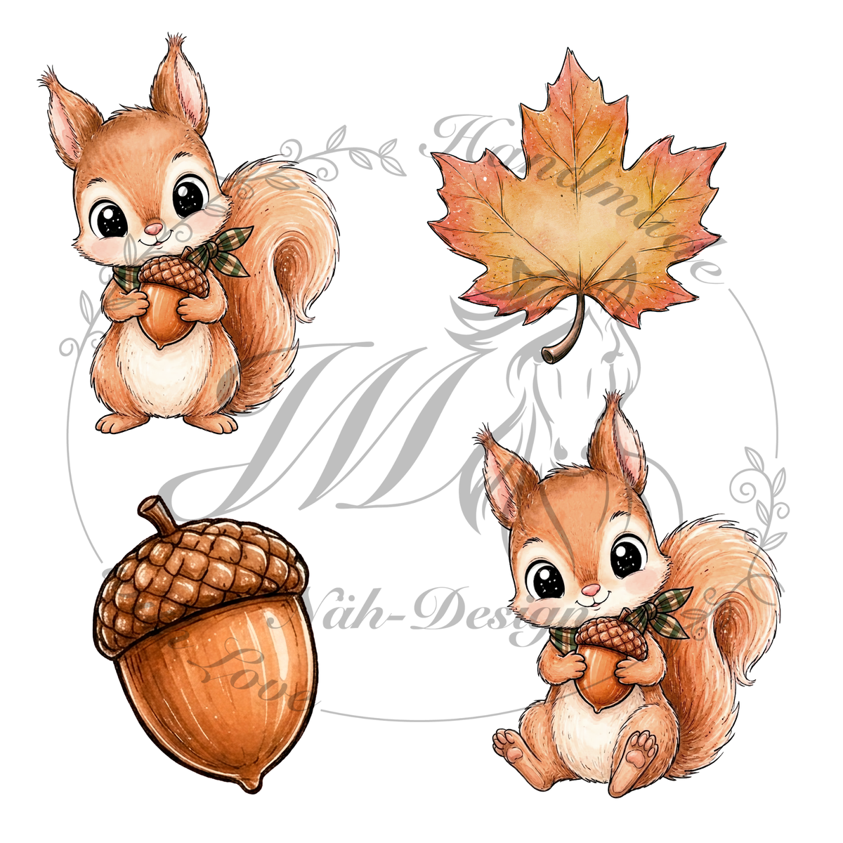Bügelbild I love nuts