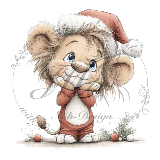 Bügelbild Weihnachtslöwen