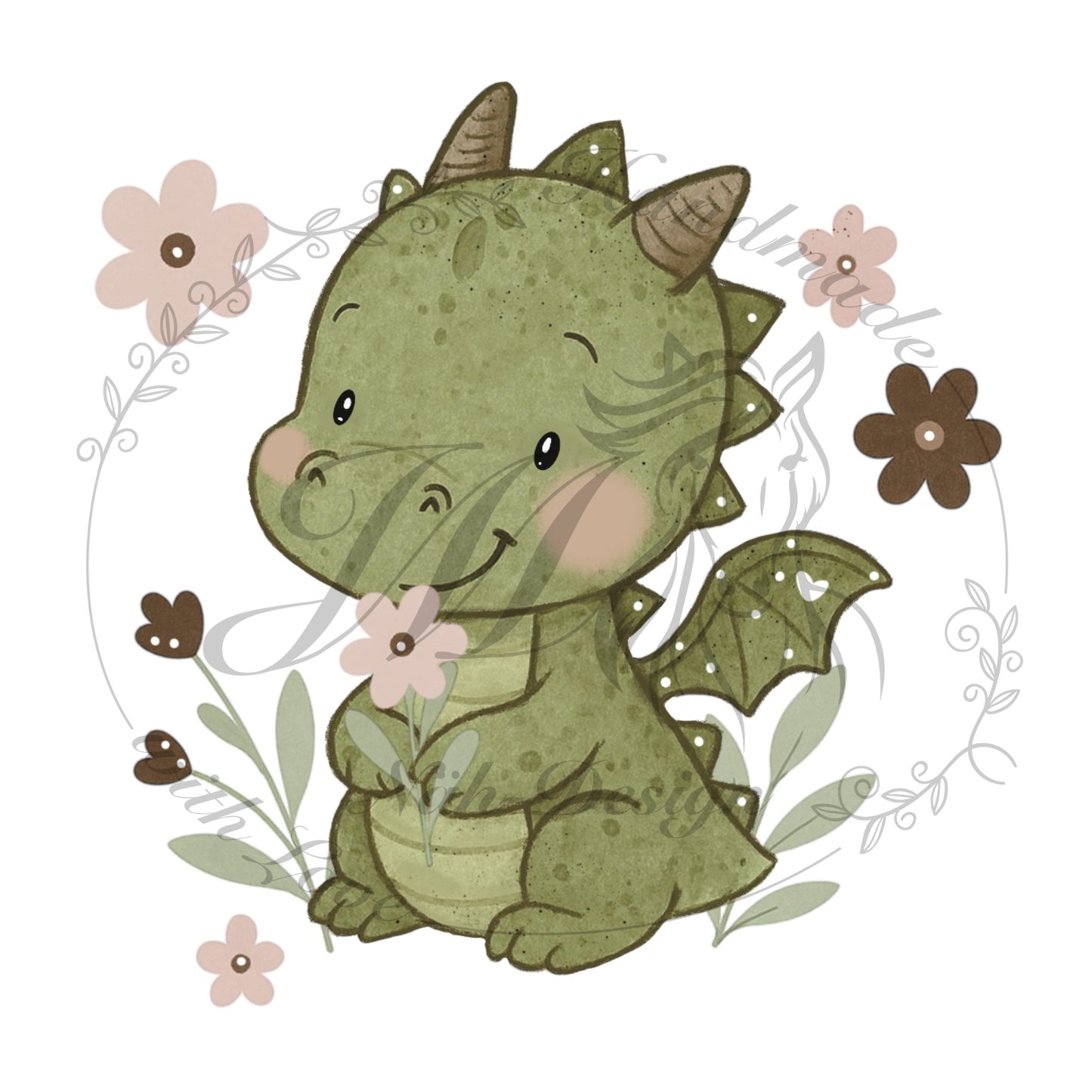 Bügelbild Sweet flower dragon