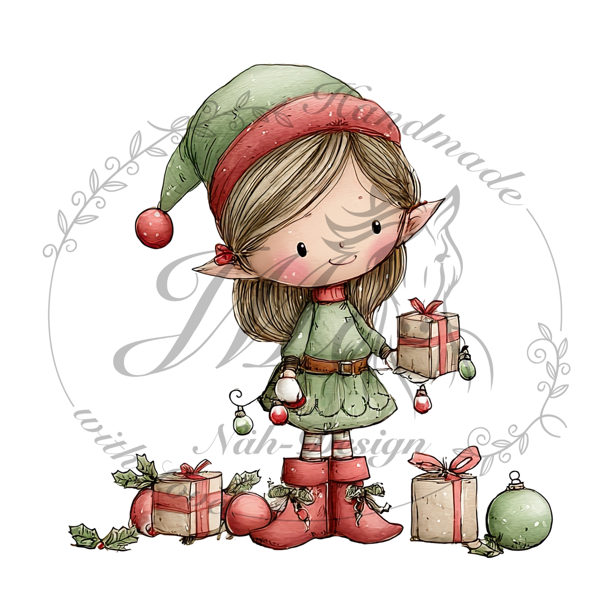 Bügelbild Weihnachtselfen