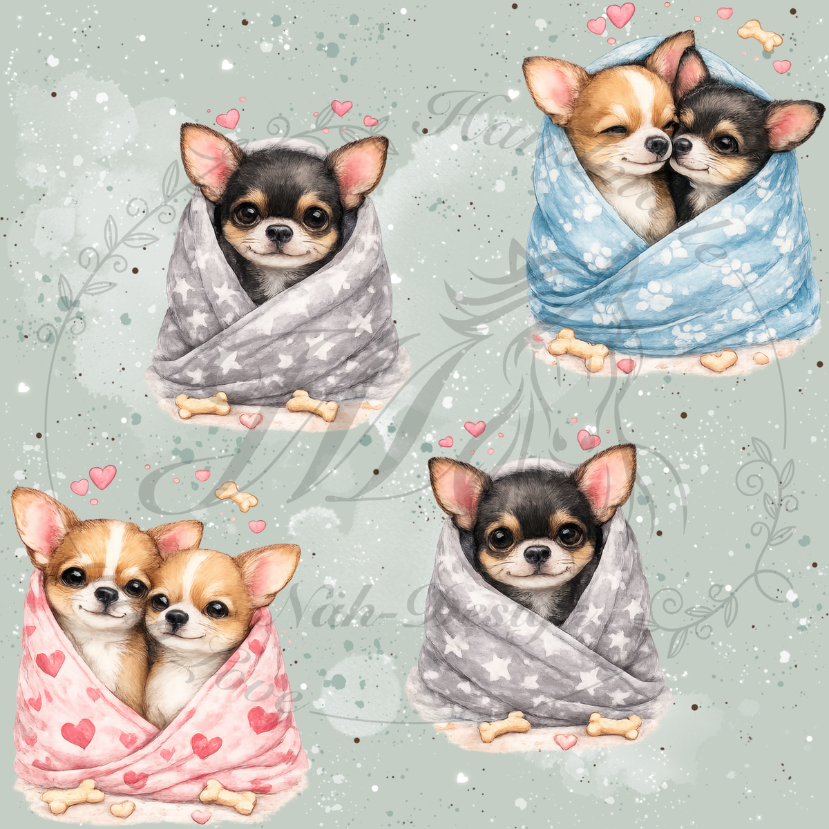 Kuschel Chihuahuas - Grün