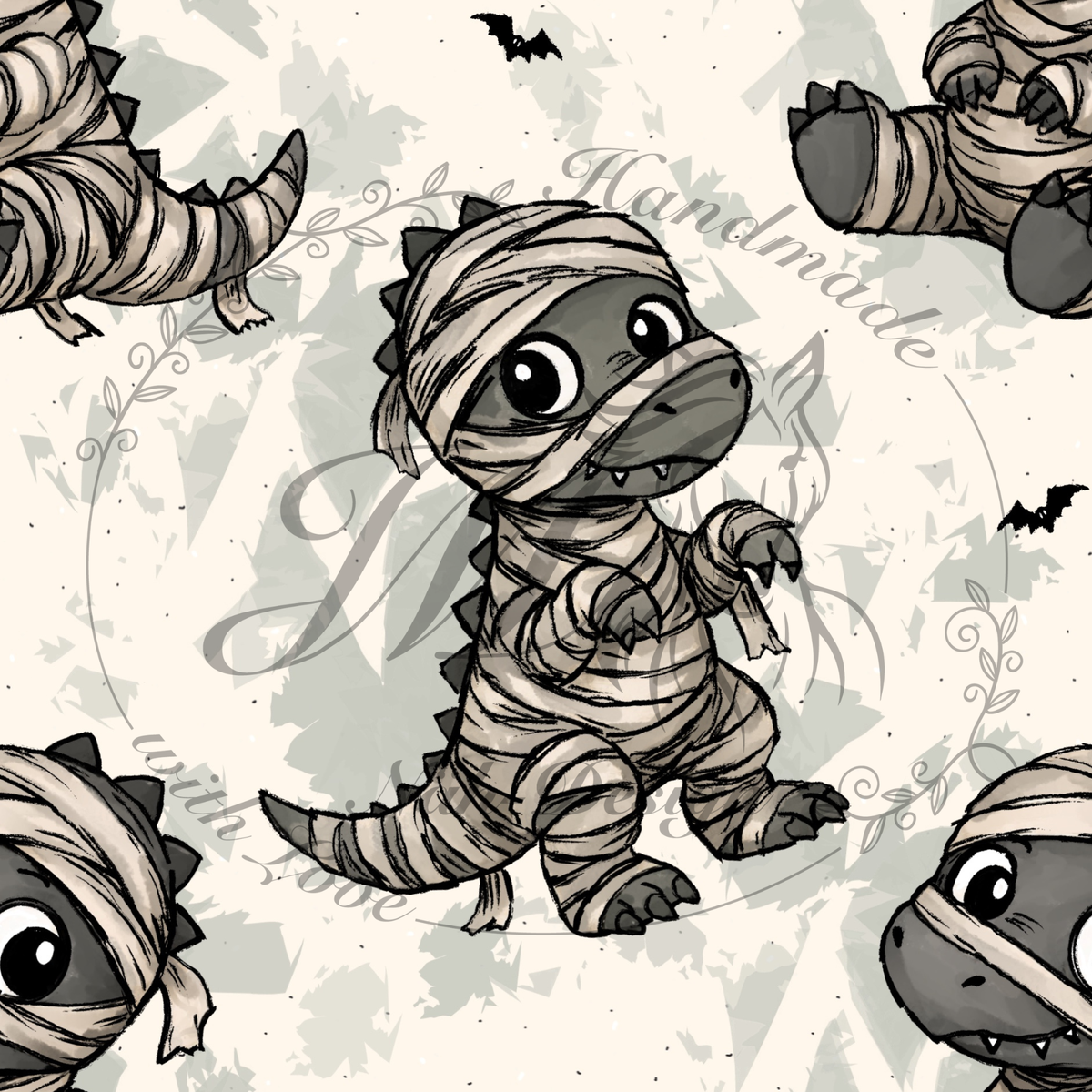 Lagerware - Dino Mumie - 0,5 Meter Bio French Terry