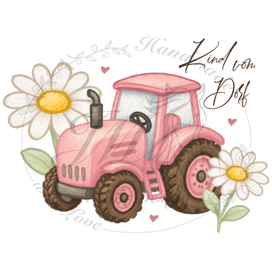 Bügelbild Kind vom Dorf - Rosa