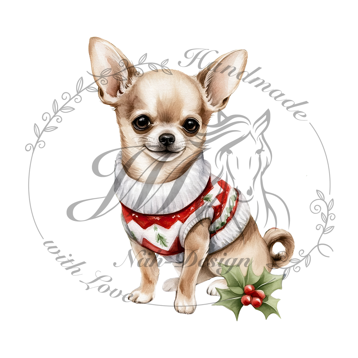 Bügelbild Christmas chihuahuas