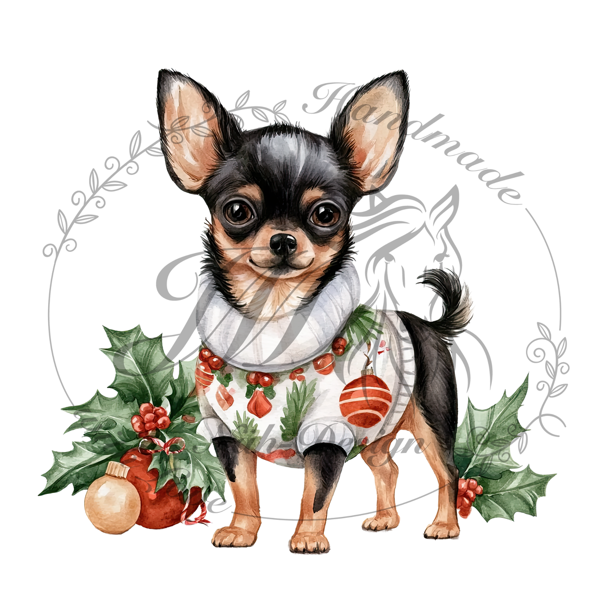 Bügelbild Christmas chihuahuas