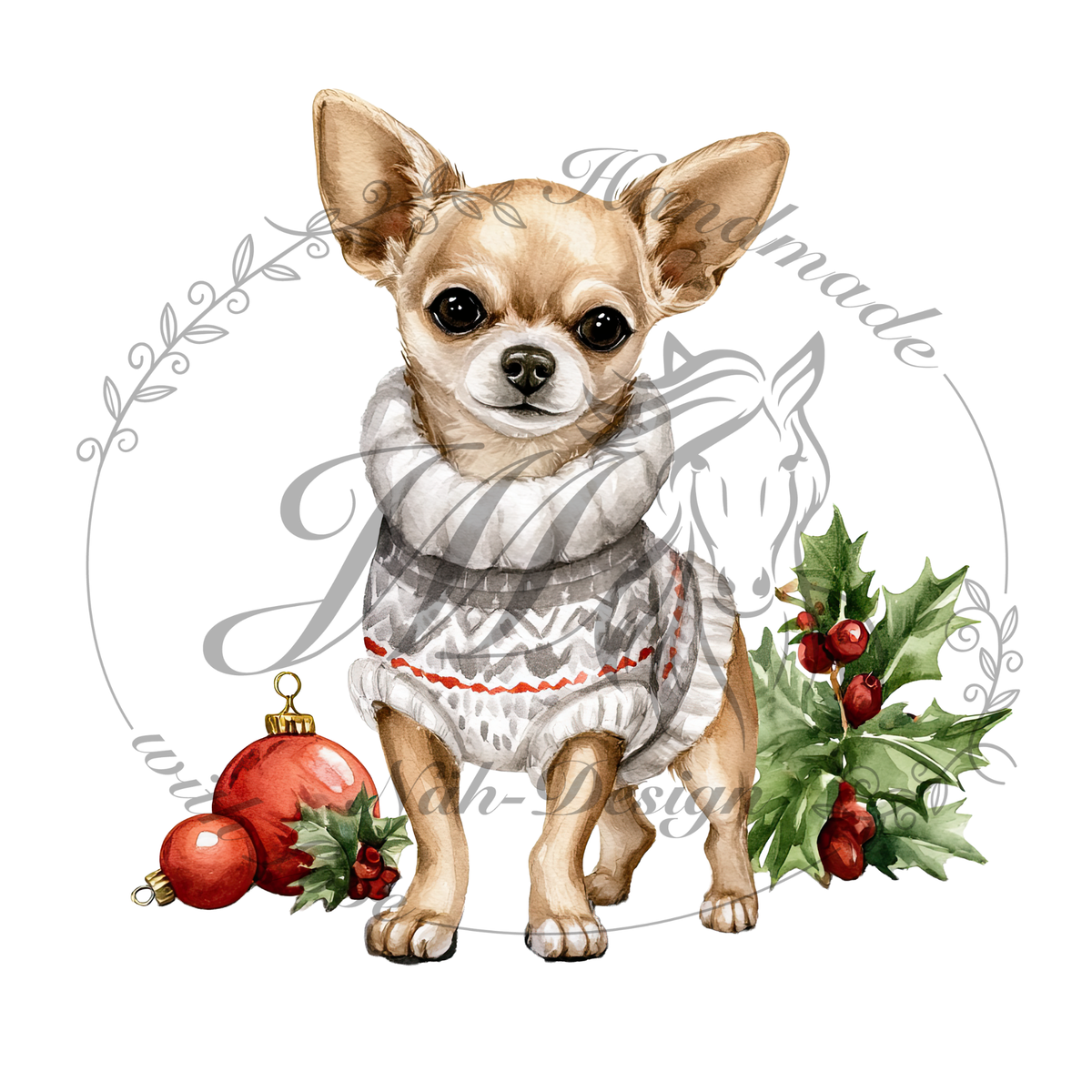 Bügelbild Christmas chihuahuas