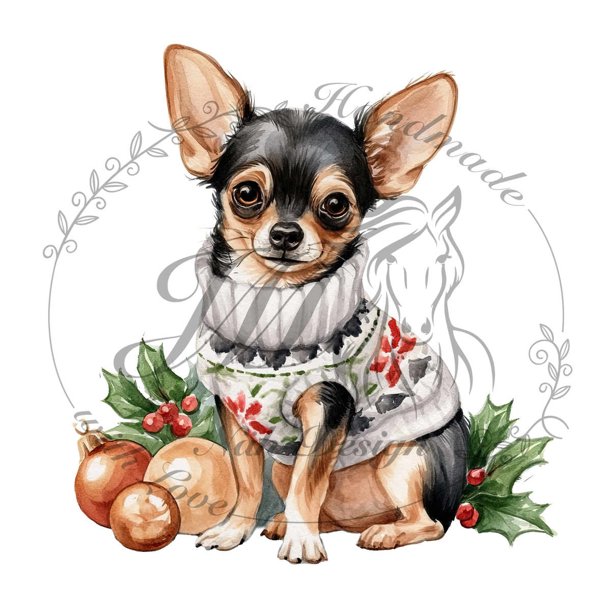 Bügelbild Christmas chihuahuas