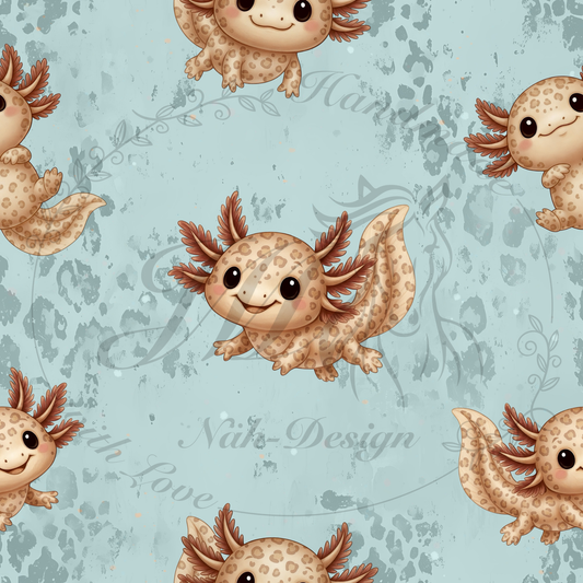 Lagerware - Axolotl - Dunkelmint - 0,45 Meter Bio French Terry