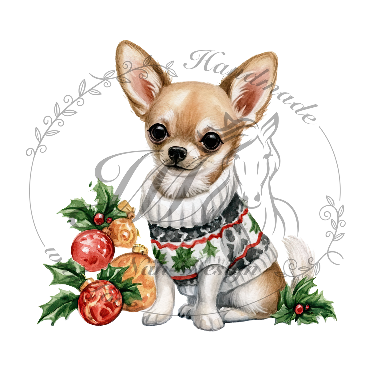 Bügelbild Christmas chihuahuas