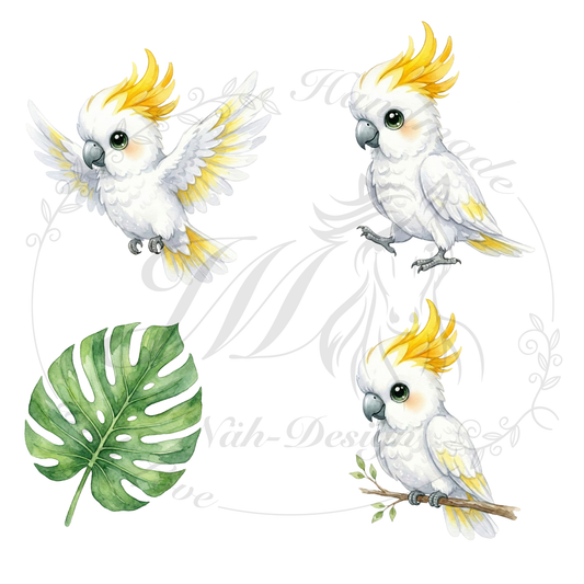 Bügelbild Weißer Kakadu