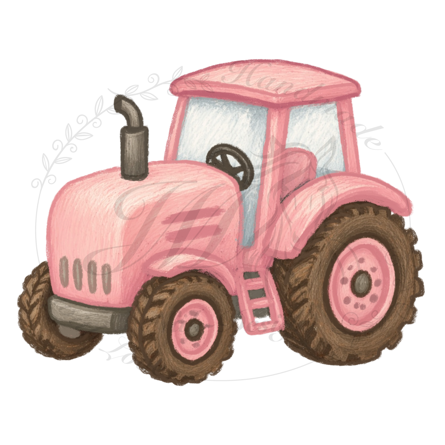 Bügelbild Kind vom Dorf - Rosa