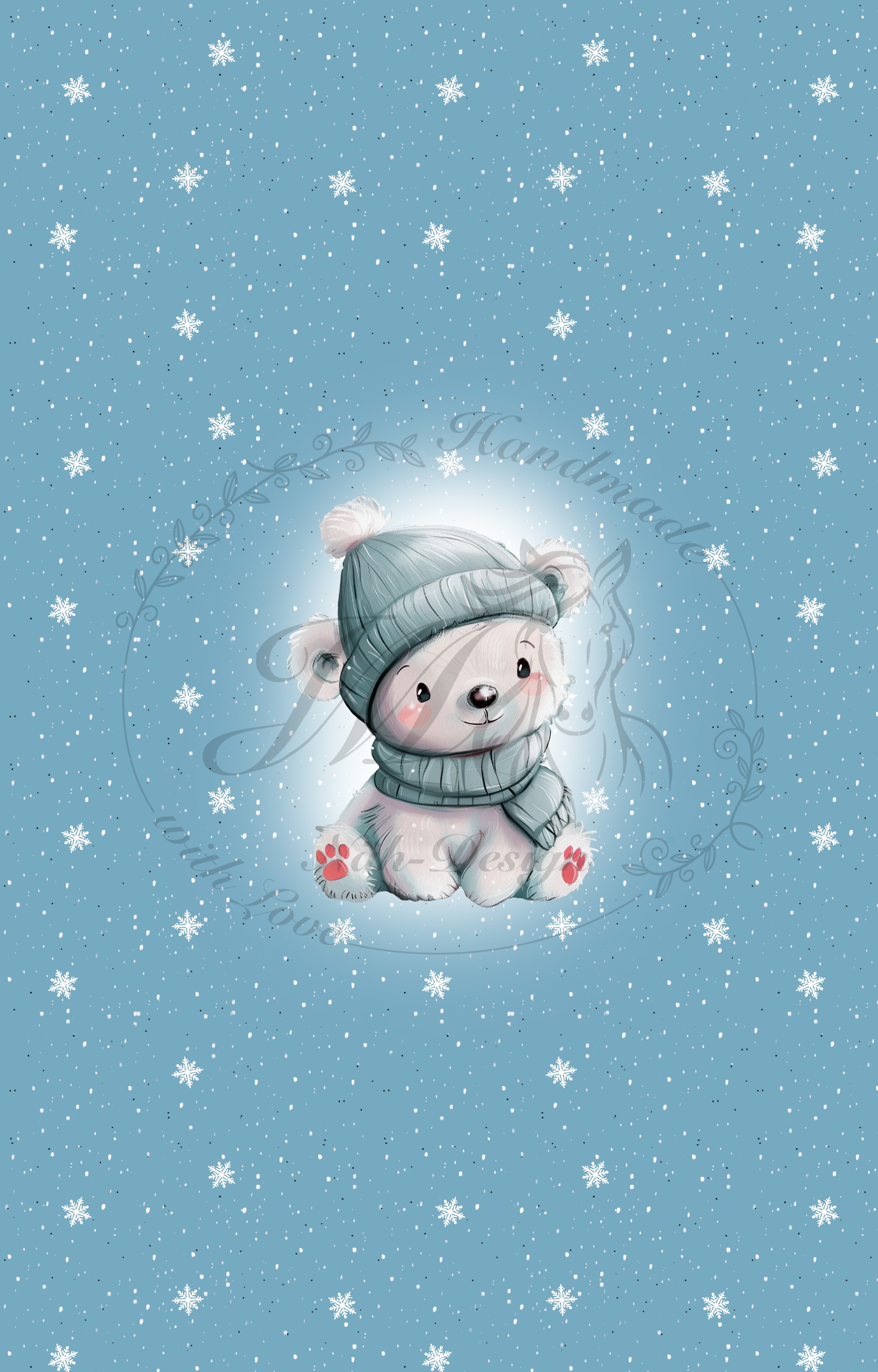 Kuschelbär im Schneeflockentanz