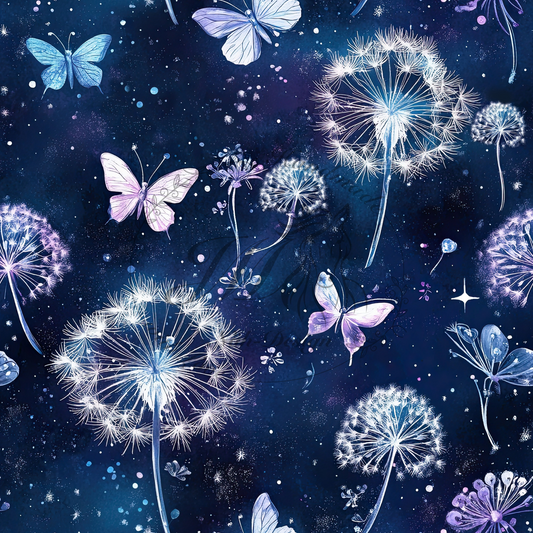 Pusteblume und Schmetterlinge